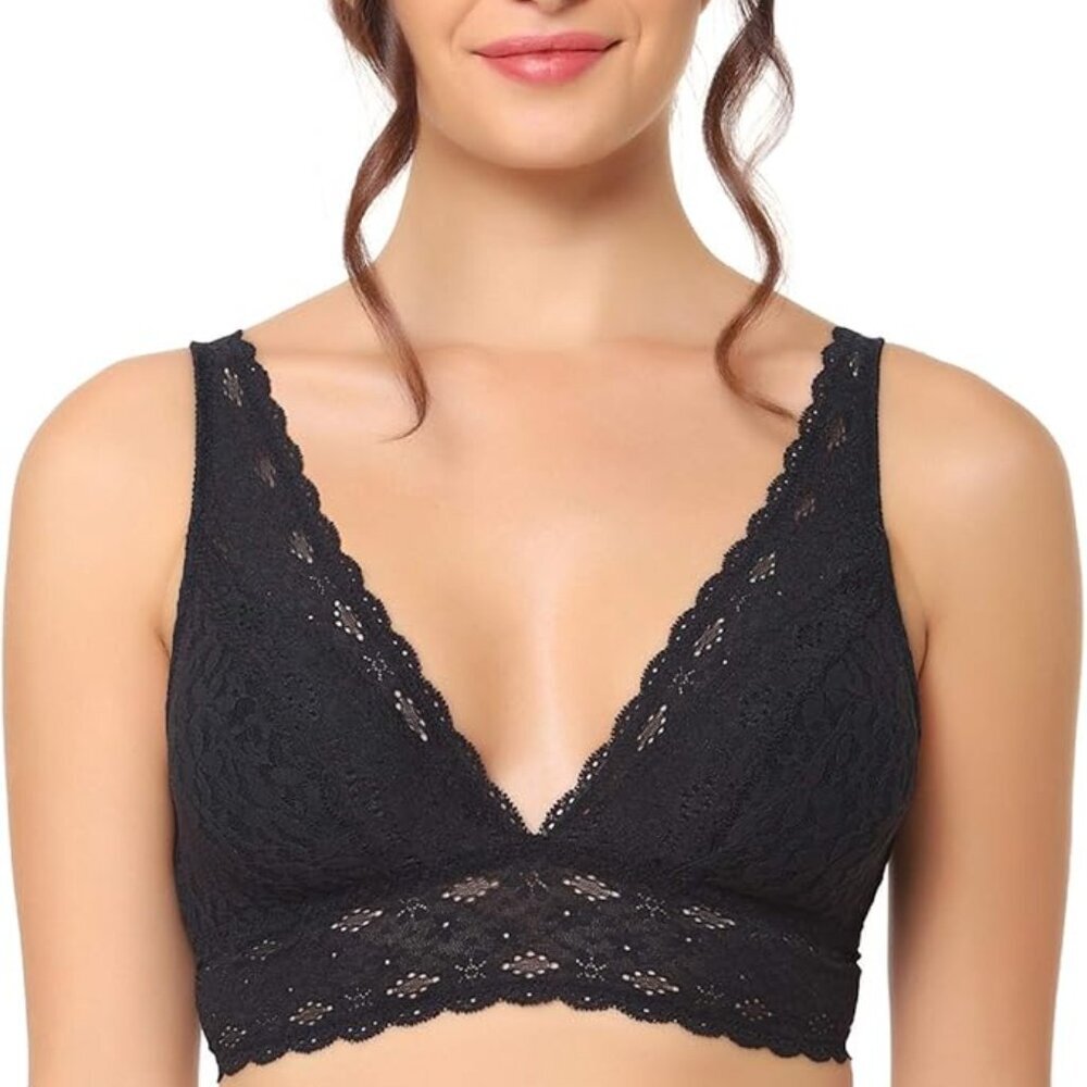 Wacoal Halo Lace Wire-Free Bralette 34 Black Convertible Straps NWT - Picture 2 of 5